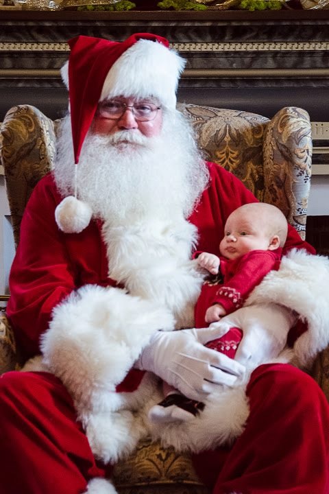 Santa Claus  and infant at Haywood Hall