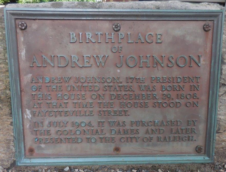 Andrew Johnson birthplace plaque