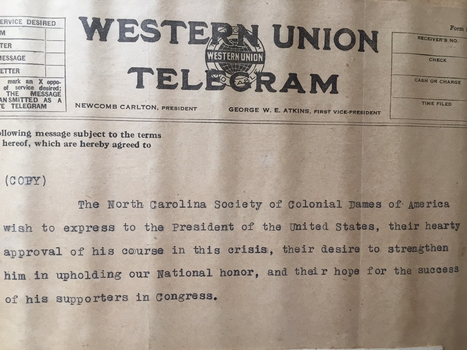 1917 Telegram