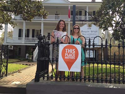 This Place Matters banner in front of the Burgwin-Wright House