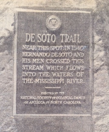 de Soto marker photo from a newspaper clipping about the unveiling of the de Soto marker