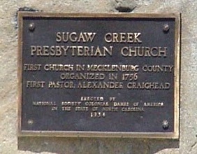 Sugaw Creek plaque Sugaw Creek plaque