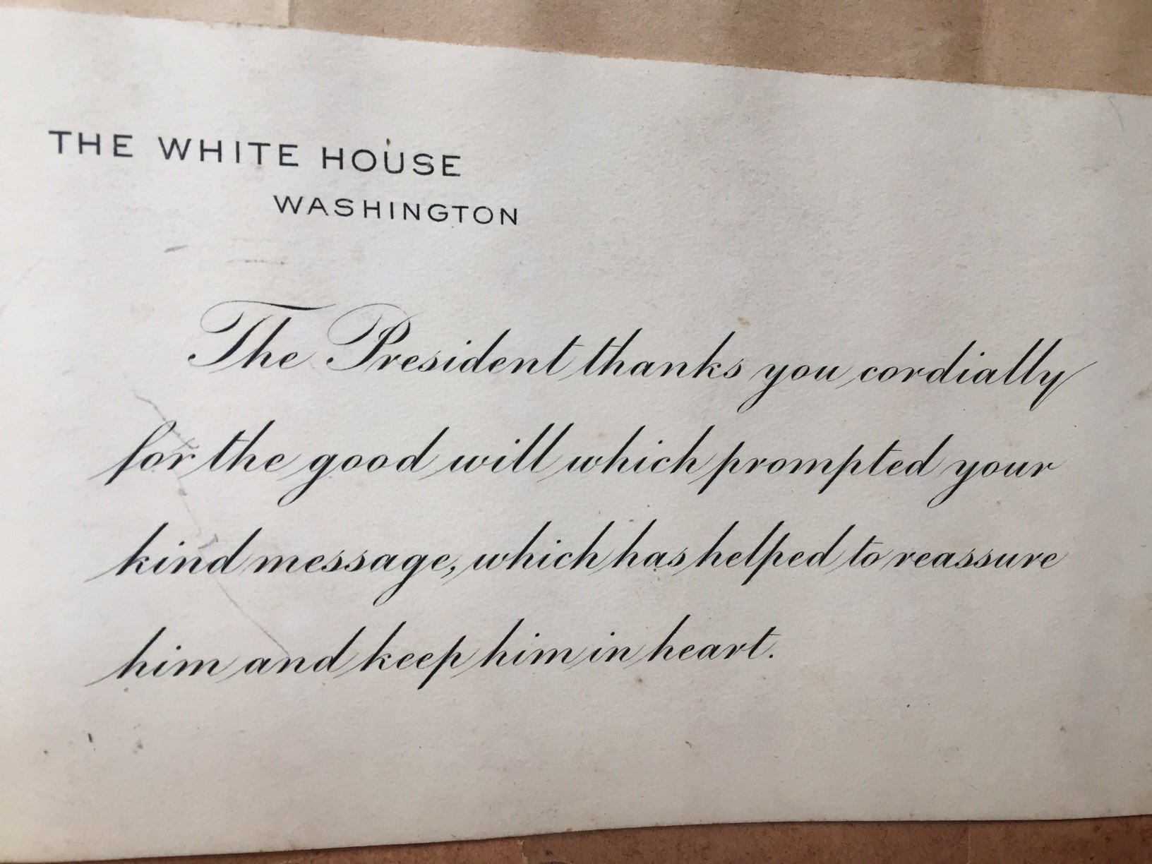 President Wilson note